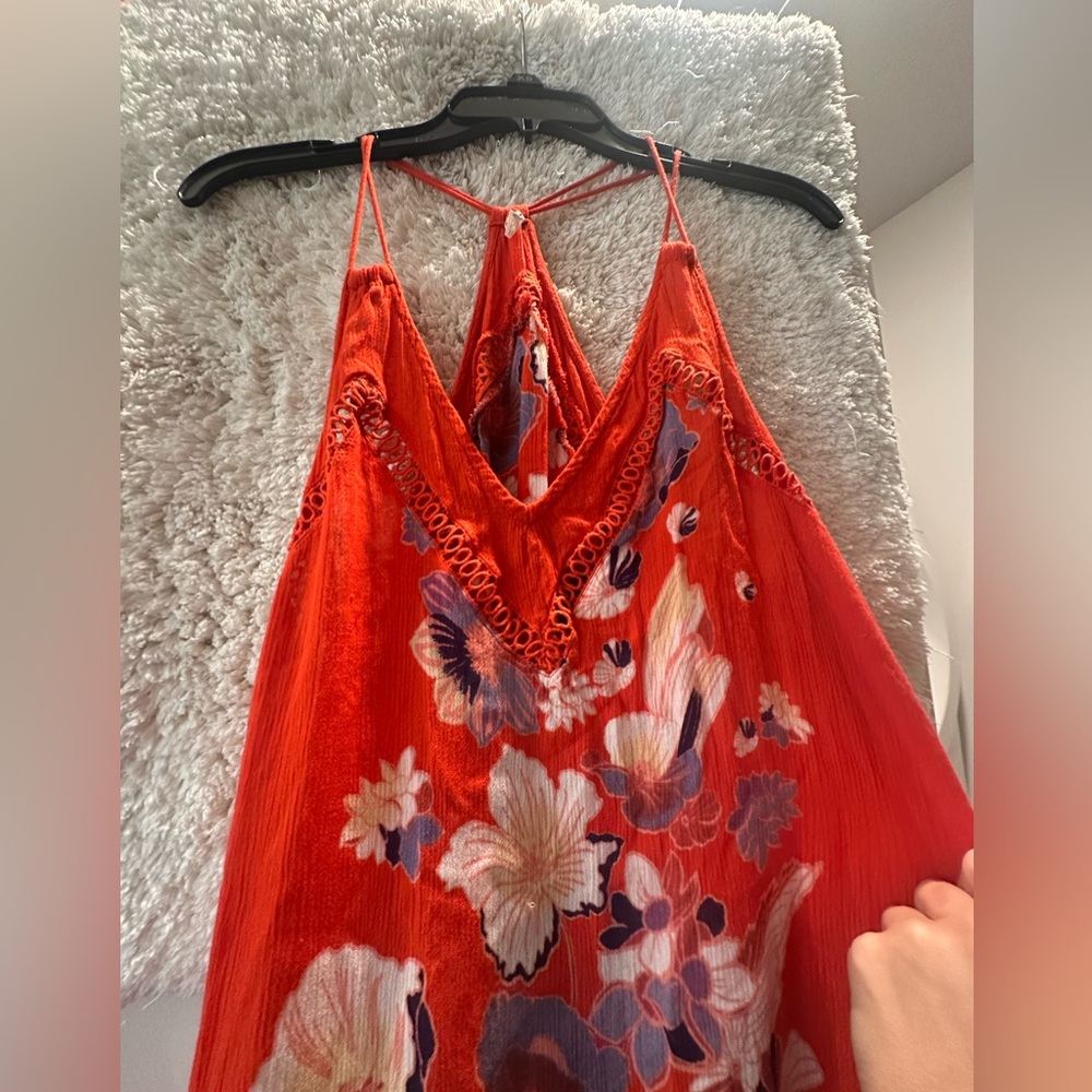 Free People Orange Floral Dress/Coverup